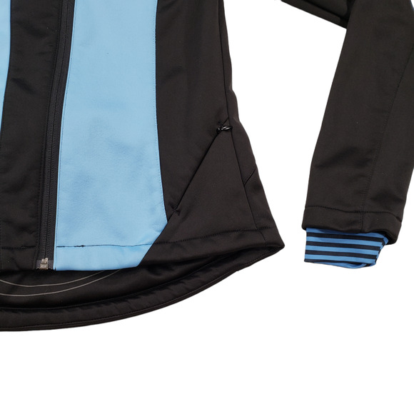Performance Bike Cycling Jacket S Women Black Light Blue Back Pocket Back‎ Flap - Picture 8 of 12